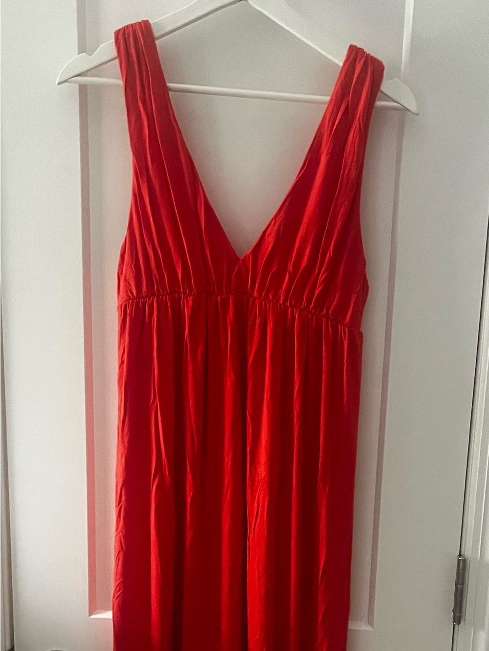 Red V-Neck Maxi Dress